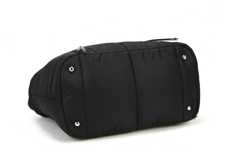 2014 Prada bomber fabric tote bag BN2617 black - Click Image to Close